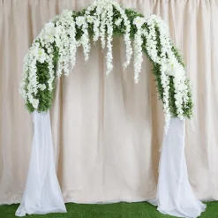 7ft White Metal Wedding Arch – Flower Frame Arbor Backdrop Stand