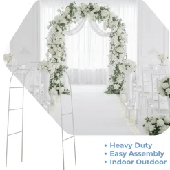 7ft White Metal Wedding Arch – Flower Frame Arbor Backdrop Stand