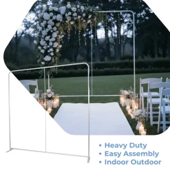 8ft W x 8ft H – Aluminum Pillowcase Backdrop Stand with Rounded Corners, Portable Display Frame for Photo Booths & Trade Shows