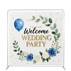 8ft W x 8ft H – Aluminum Pillowcase Backdrop Stand with Rounded Corners, Portable Display Frame for Photo Booths & Trade Shows