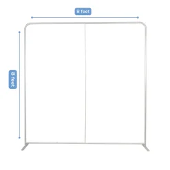 8ft W x 8ft H – Aluminum Pillowcase Backdrop Stand with Rounded Corners, Portable Display Frame for Photo Booths & Trade Shows