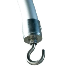 3ft W x 10ft H – Curved Aluminum Chandelier Hanger with Coupler and Heavy Steel Base