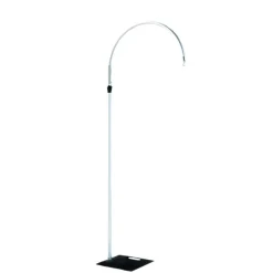 3ft W x 10ft H – Curved Aluminum Chandelier Hanger with Coupler and Heavy Steel Base