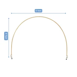 6ft W x 4ft H – Gold Metal Over-the-Table Rod Stand with Round Top Balloon & Floral Arch and Clamps
