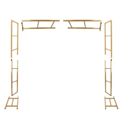 6ft x 6ft Gold Metal Freestanding Square Arbor Backdrop Stand (Over-the-Table Frame / Floral & Balloon Décor Structure)