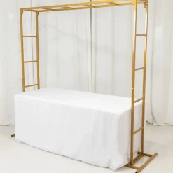 6ft x 6ft Gold Metal Freestanding Square Arbor Backdrop Stand (Over-the-Table Frame / Floral & Balloon Décor Structure)