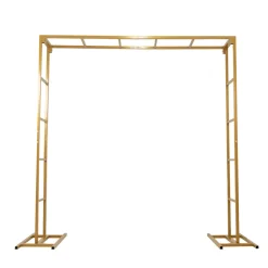 6ft x 6ft Gold Metal Freestanding Square Arbor Backdrop Stand (Over-the-Table Frame / Floral & Balloon Décor Structure)