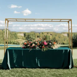 6ft x 8ft Gold Metal Freestanding Rectangular Arbor Backdrop Stand (Over-the-Table Frame / Floral & Balloon Décor Structure)