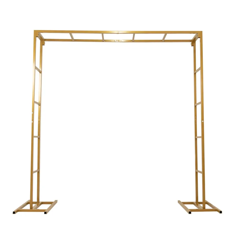 6ft x 8ft Gold Metal Freestanding Rectangular Arbor Backdrop Stand (Over-the-Table Frame / Floral & Balloon Décor Structure)