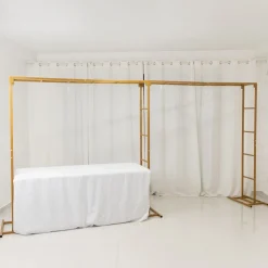 6ft x 12ft Gold Metal Freestanding Rectangular Arbor Backdrop Stand (Over-the-Table Frame / Floral & Balloon Décor Structure)