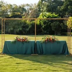 6ft x 12ft Gold Metal Freestanding Rectangular Arbor Backdrop Stand (Over-the-Table Frame / Floral & Balloon Décor Structure)