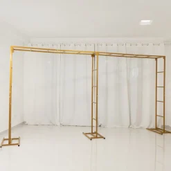 6ft x 12ft Gold Metal Freestanding Rectangular Arbor Backdrop Stand (Over-the-Table Frame / Floral & Balloon Décor Structure)
