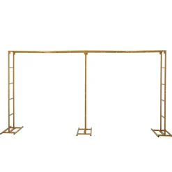 6ft x 12ft Gold Metal Freestanding Rectangular Arbor Backdrop Stand (Over-the-Table Frame / Floral & Balloon Décor Structure)