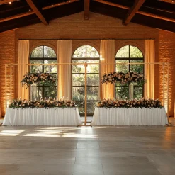 6ft x 16ft Gold Metal Freestanding Rectangular Arbor Backdrop Stand (Over-the-Table Frame / Floral & Balloon Décor Structure)