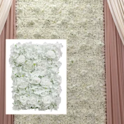 8ft x 8ft Portable Mixed Bright White Floral Backdrop Kit