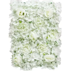 8ft x 8ft Portable Mixed Ivory Floral Backdrop Kit