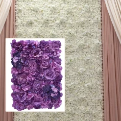 8ft x 12ft Portable Mixed Lavender/Purple Floral Backdrop Kit