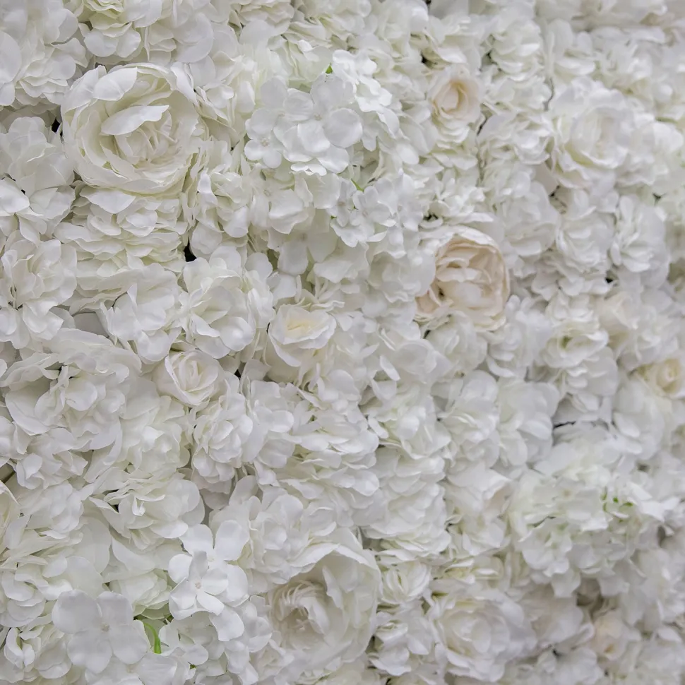 8ft x 12ft Portable Mixed White Floral Backdrop Kit