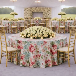 Fuchsia Florence Jacquard Tablecloth - Multiple Size Options