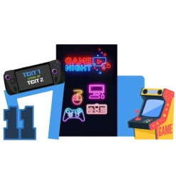Gaming Lounge 2 Foam Core Birthday Backdrop Kit by PopScene™