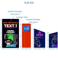 Gaming Tournamen Foam Core Birthday Backdrop Kit by PopScene™