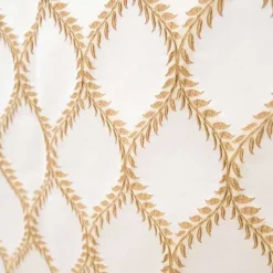 Garnet Leaves Accent Panel - Ivory - 54" Wide