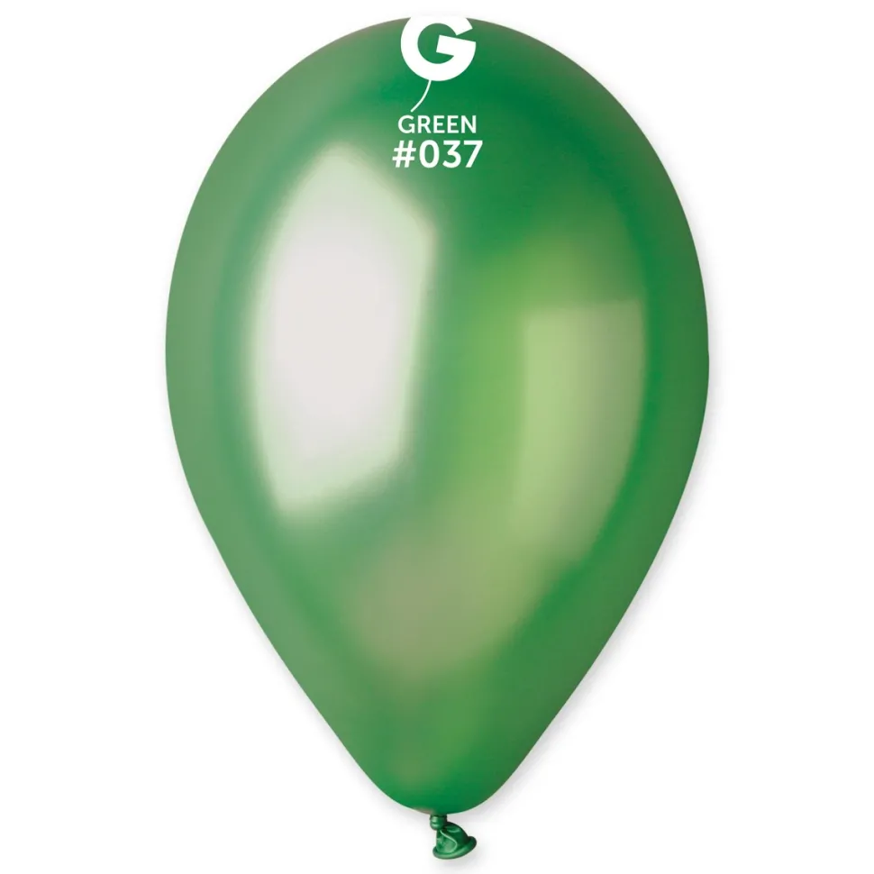 GEMAR Green Metallic 12" Balloon - 50 Pieces