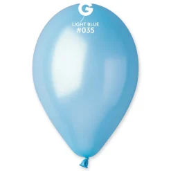 GEMAR Light Blue Metallic 12" Balloon - 50 Pieces