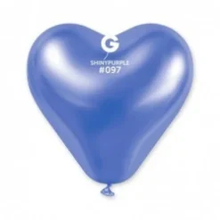 GEMAR Shiny Blue Heart 12" Balloon - 25 Pieces