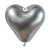 GEMAR Shiny Silver Heart 12" Balloon - 25 Pieces