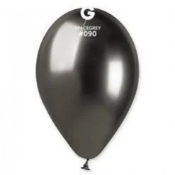 GEMAR Shiny Space Grey Heart 12" Balloon - 25 Pieces