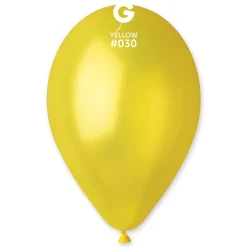 GEMAR Yellow Metallic 12" Balloon - 50 Pieces