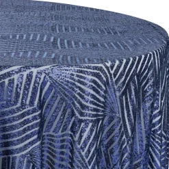 Geometric Lines Sequin Tablecloth - Choose your Size - Navy Blue