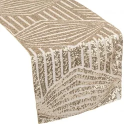 Geometric Lines Sequin Table Runner - 12" x 108" - Choose Your Color!