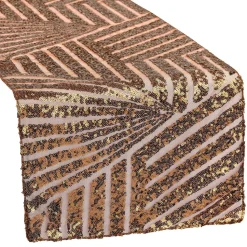 Geometric Lines Sequin Table Runner - 12
