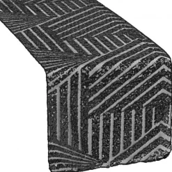 Geometric Lines Sequin Table Runner - 12