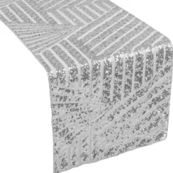 Geometric Lines Sequin Table Runner - 12