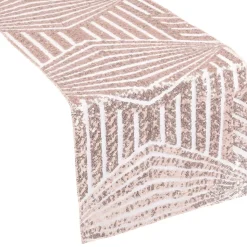 Geometric Lines Sequin Table Runner - 12