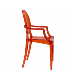 Ghost Chair Polycarbonate with Arms for Kids - Red