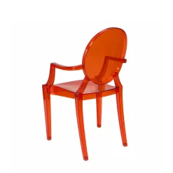 Ghost Chair Polycarbonate with Arms for Kids - Red
