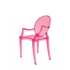 Ghost Chair Polycarbonate with Arms for Kids - Pink