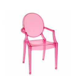 Ghost Chair Polycarbonate with Arms for Kids - Pink
