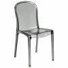 Ghost Polycarbonate Chair - Curve Backrest - Smoke Grey