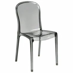 Ghost Polycarbonate Chair - Curve Backrest - Smoke Grey