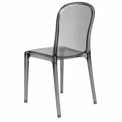 Ghost Polycarbonate Chair - Curve Backrest - Smoke Grey