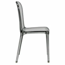 Ghost Polycarbonate Chair - Curve Backrest - Smoke Grey