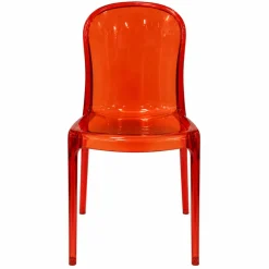 Ghost Polycarbonate Chair - Curve Backrest - Red
