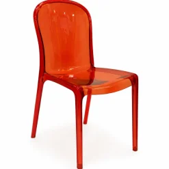 Ghost Polycarbonate Chair - Curve Backrest - Red