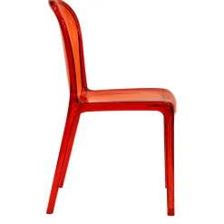 Ghost Polycarbonate Chair - Curve Backrest - Red