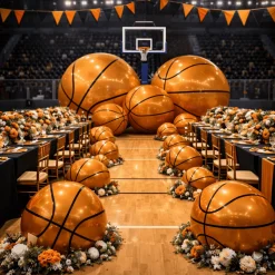 Giant Inflatable Mirror Basketball – Maxorb™ Reflective Sports Event Decor – Commercial Installation Sizes